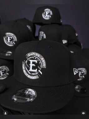New Era Black Snapback Hat with White Logo Embroidery- Empire Arts LLC